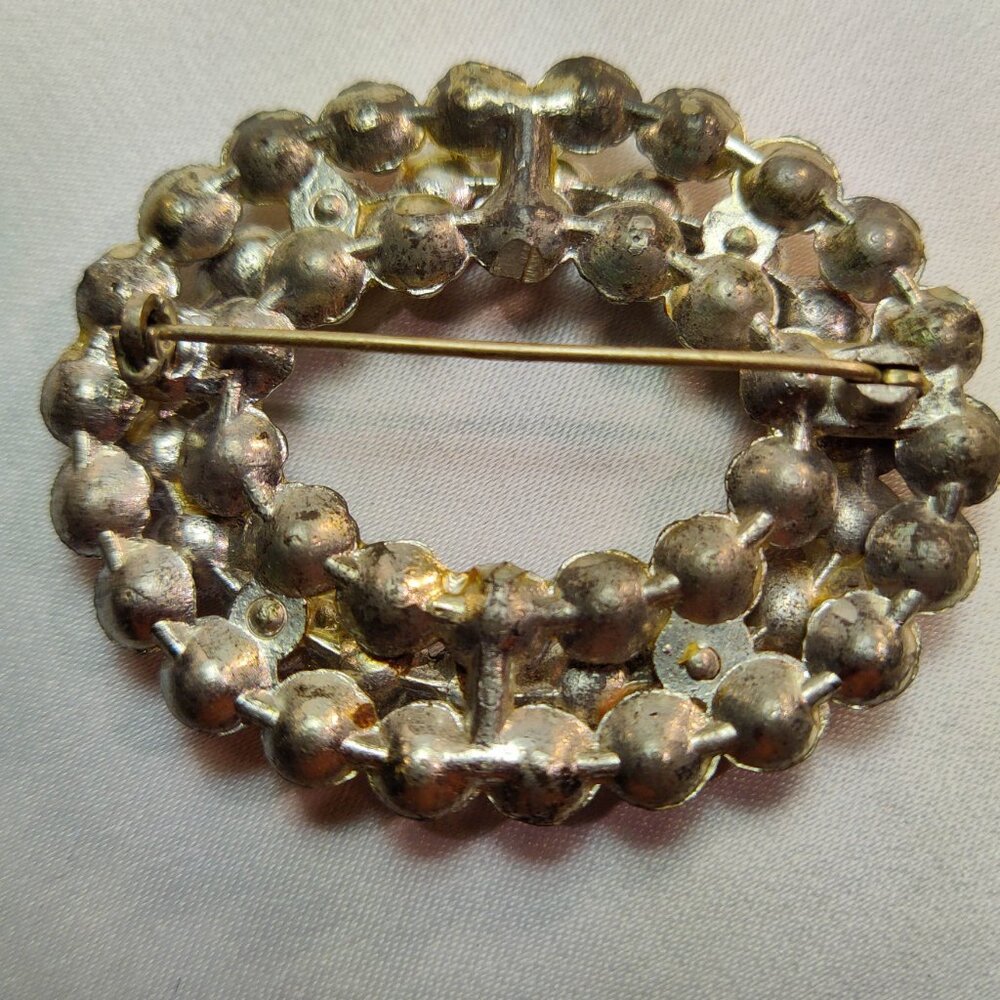 1920's Rainbow Rhinestone Three Row Pin - Picture 4 of 5